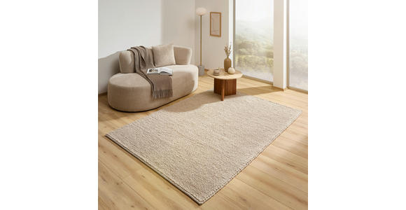 HANDWEBTEPPICH 90/160 cm Creme  - Creme, Natur, Textil (90/160cm) - Linea Natura