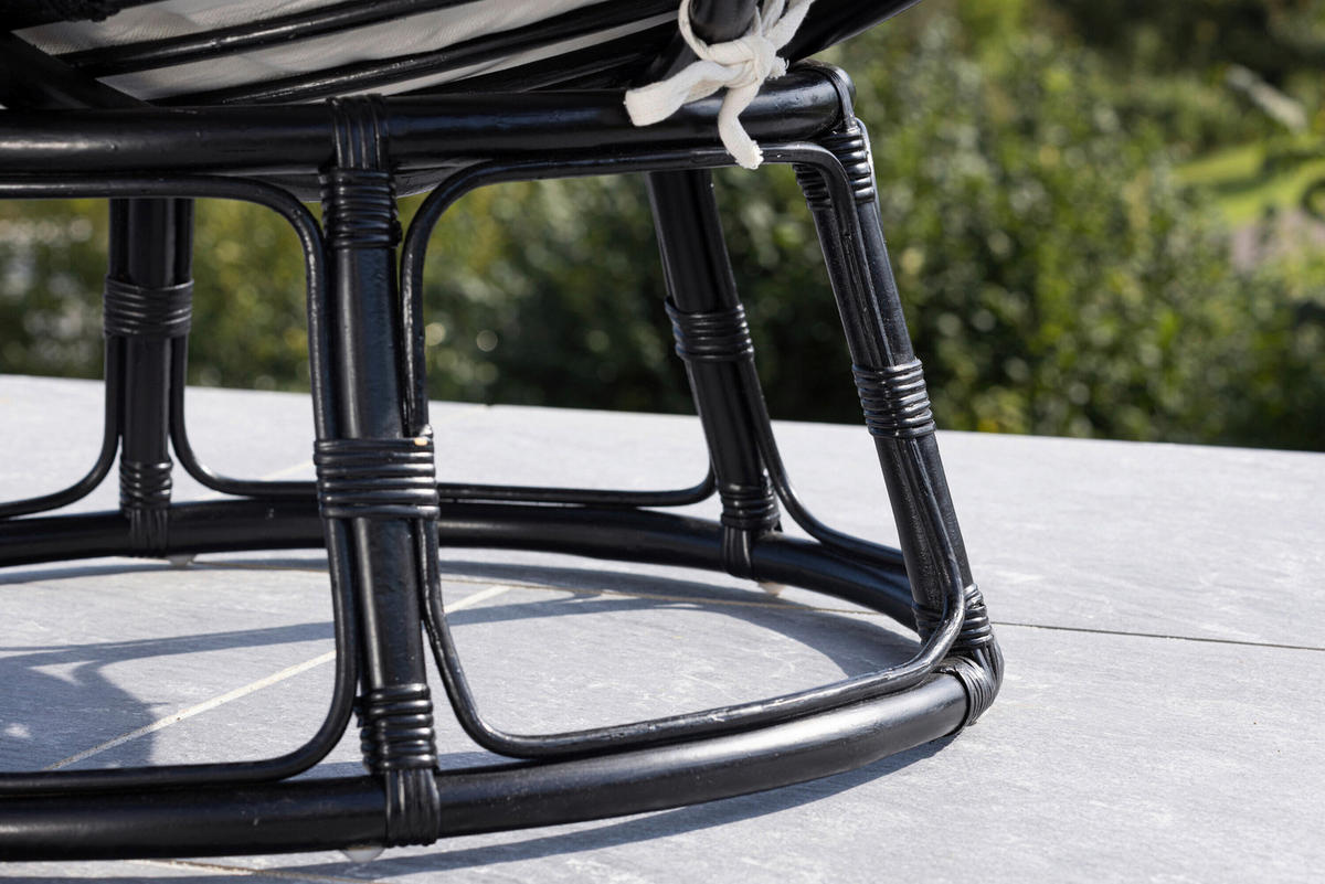 LOUNGEFÅTÖLJ  - vit/svart, Modern, trä/textil (115/91/101cm) - Gardenson