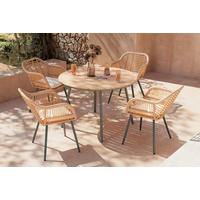 GARTENSTUHL Eisen Grau, Naturfarben, Beige  - Beige/Naturfarben, MODERN, Kunststoff/Textil (56l) - Ambia Garden