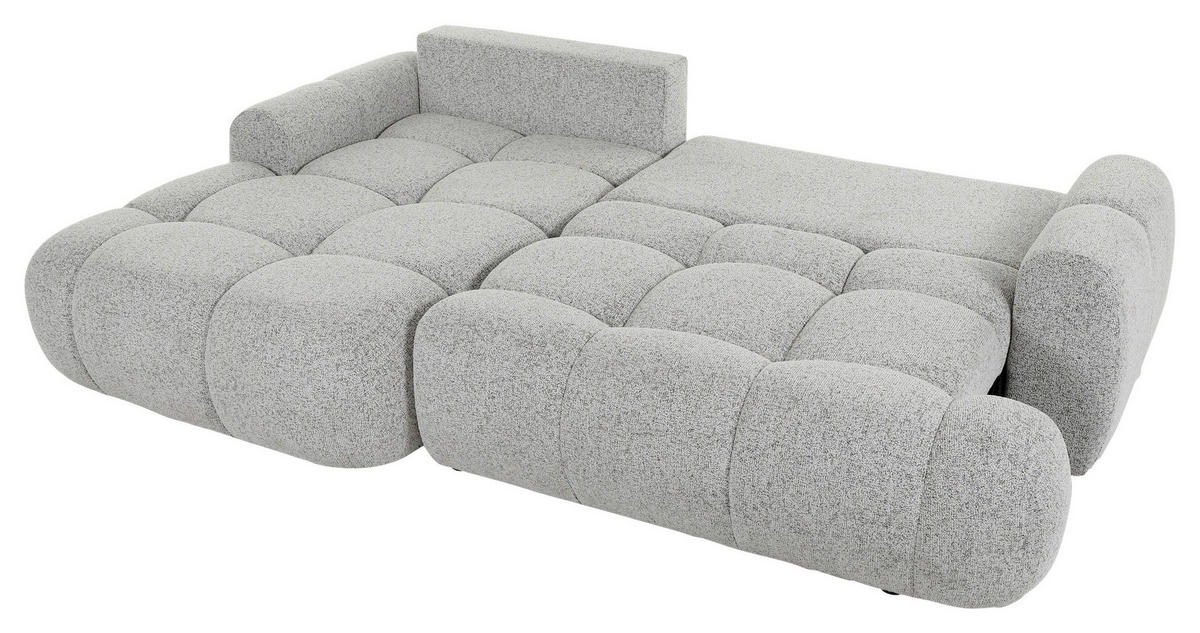 ECKSOFA in Flachgewebe Greige  - Greige/Schwarz, Konventionell, Kunststoff/Textil (175/276cm) - Carryhome