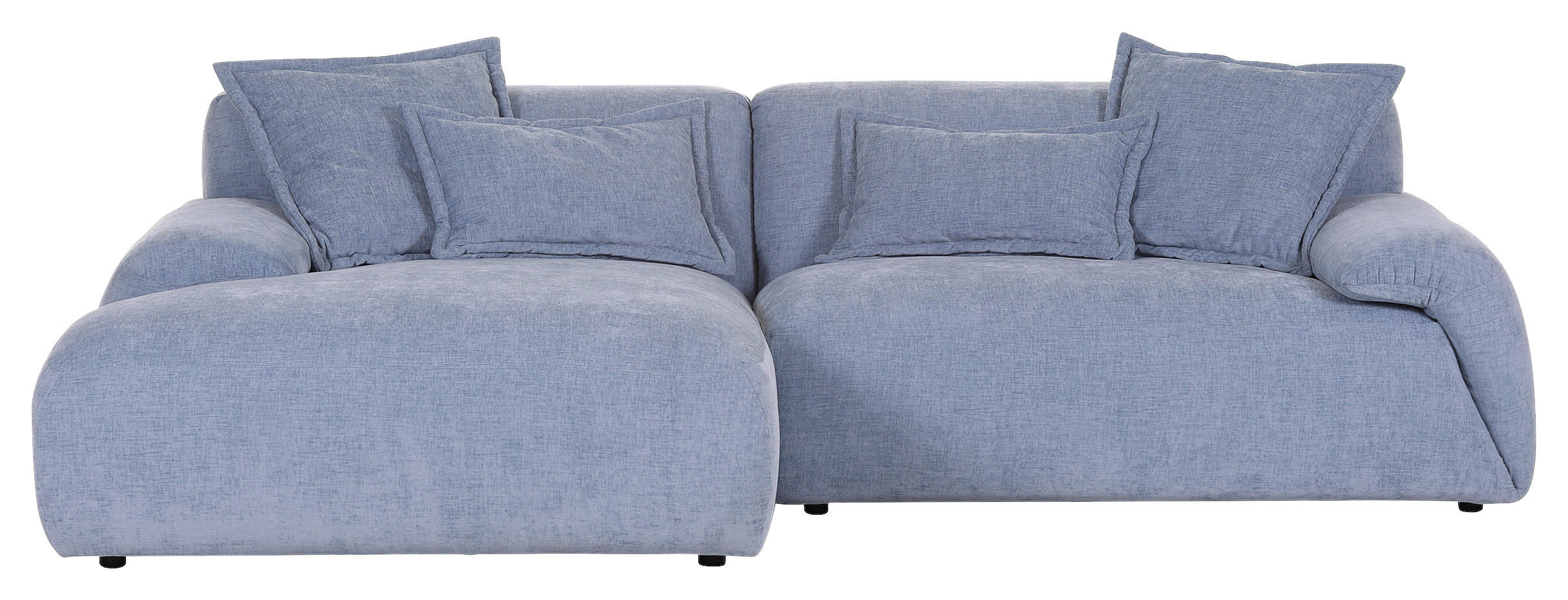 ECKSOFA Blau Flachgewebe  - Blau/Schwarz, KONVENTIONELL, Kunststoff/Textil (174/274cm) - Carryhome