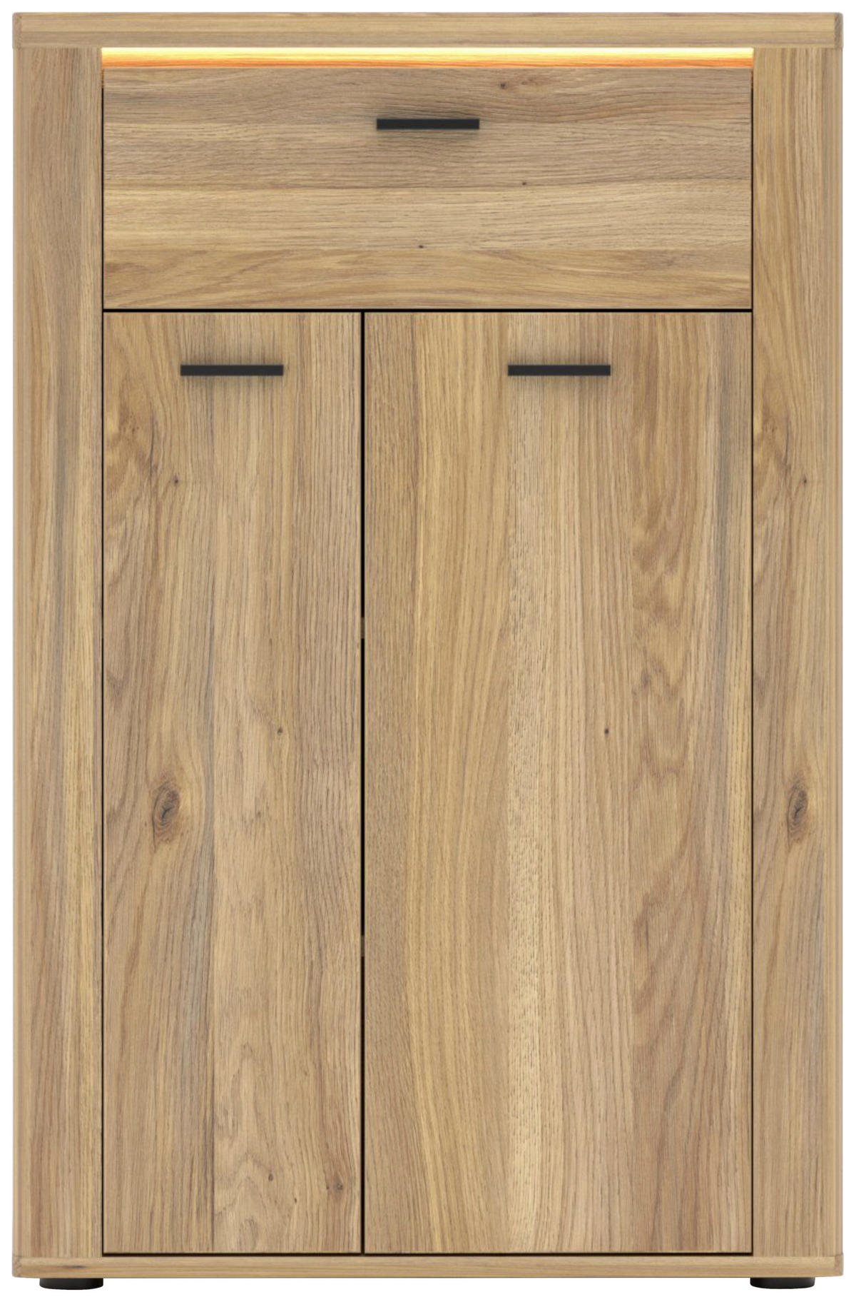 SCHUHSCHRANK 65/100/38 cm  - Eichefarben/Schwarz, Konventionell, Holzwerkstoff (65/100/38cm) - Xora