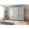 SCHWEBETÜRENSCHRANK  in Grau, Schwarz  - Alufarben/Schwarz, KONVENTIONELL, Glas/Holzwerkstoff (242/223/68cm) - Novel