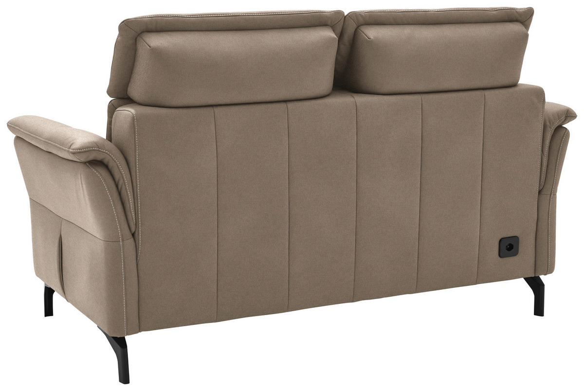 2-SITZER-SOFA in Mikrofaser Taupe  - Taupe/Schwarz, Konventionell, Textil/Metall (178/103/95cm) - Dieter Knoll