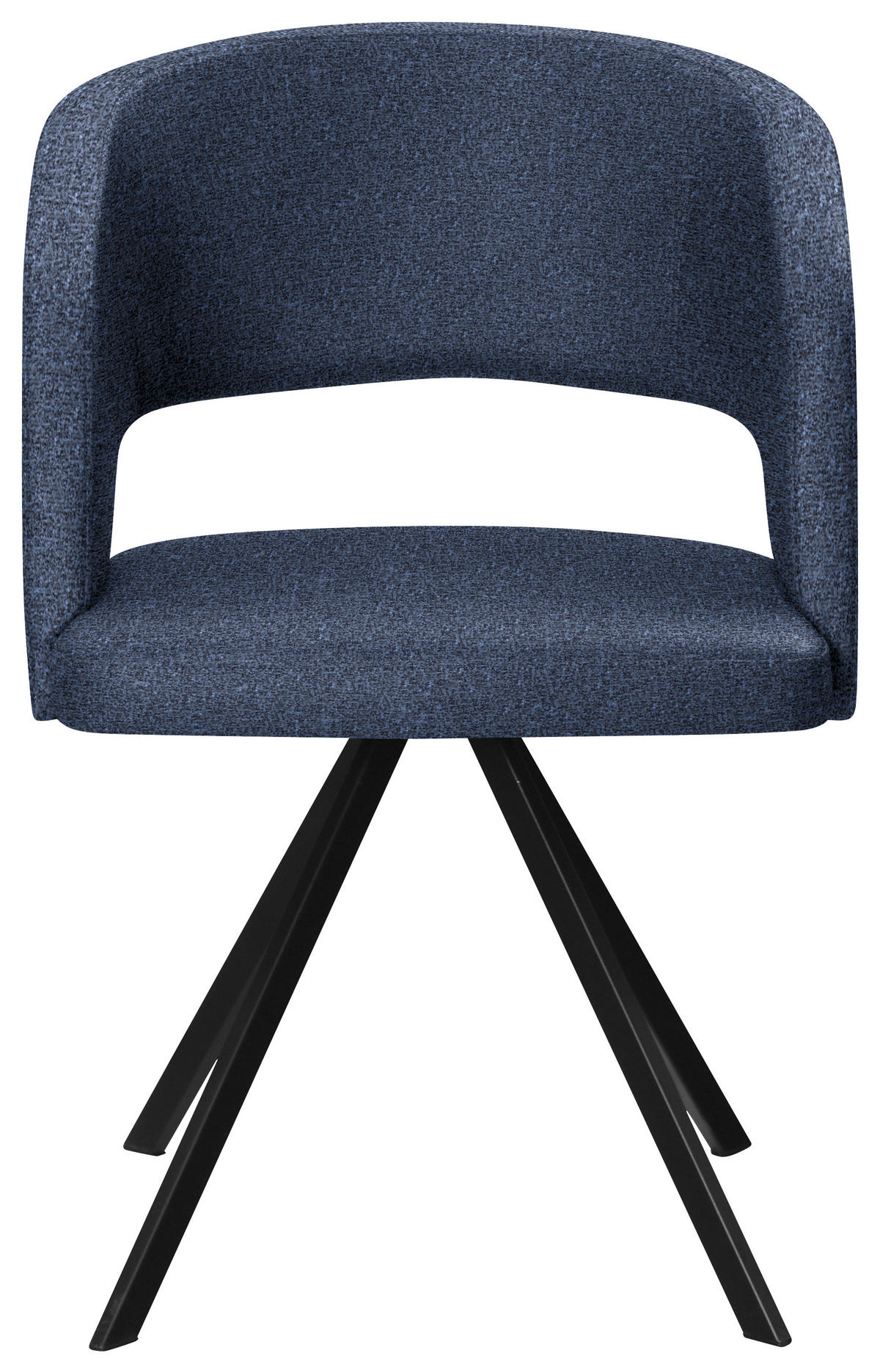 ARMLEHNSTUHL  in Stahl Samt  - Schwarz/Dunkelblau, KONVENTIONELL, Textil/Metall (56/84/59cm) - Moderano