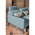 ECKSOFA in Flachgewebe, Struktur Hellblau  - Anthrazit/Hellblau, Design, Textil/Metall (254/230cm) - Ambiente