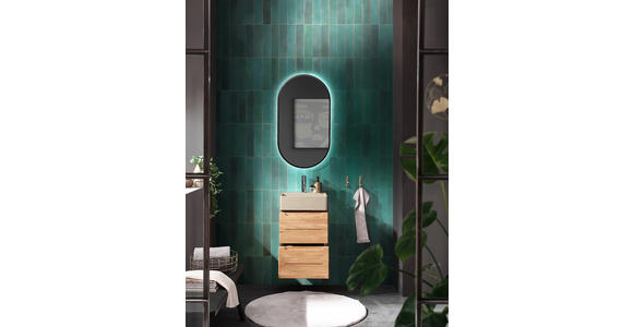 WASCHBECKEN 42/13/42 cm  - Hellgrau, Basics, Stein (42/13/42cm) - Linea Natura