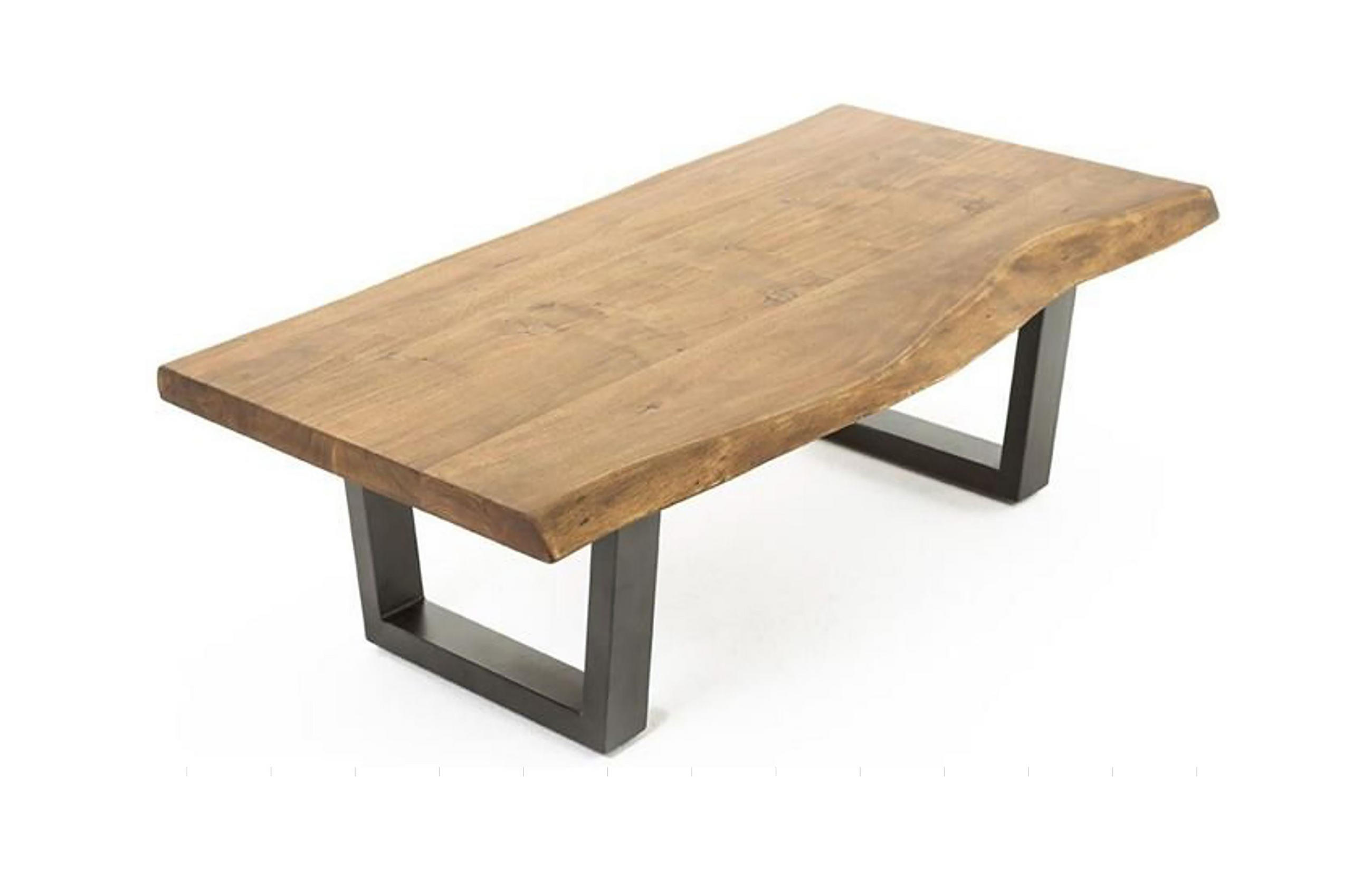 COUCHTISCH Akazie massiv 120/60/45 cm rechteckig Schwarz, Akaziefarben  - Schwarz/Akaziefarben, MODERN, Holz/Metall (120/60/45cm) - MID.YOU
