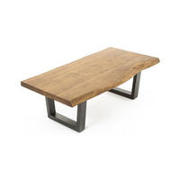 COUCHTISCH in Holz, Metall 120/60/45 cm  - Schwarz/Akaziefarben, MODERN, Holz/Metall (120/60/45cm) - MID.YOU