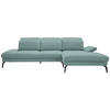 ECKSOFA Türkis Webstoff  - Türkis/Schwarz, Design, Textil/Metall (289/180cm) - Stylife