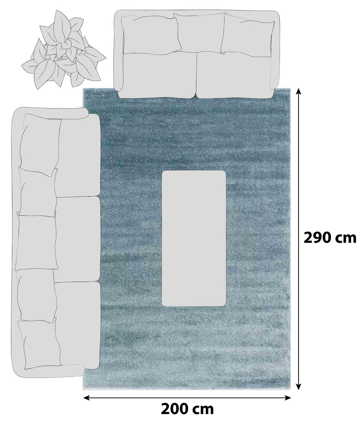 HOCHFLORTEPPICH 200/290 cm Pure Türkis  - Türkis, KONVENTIONELL, Textil (200/290cm) - Schöner Wohnen