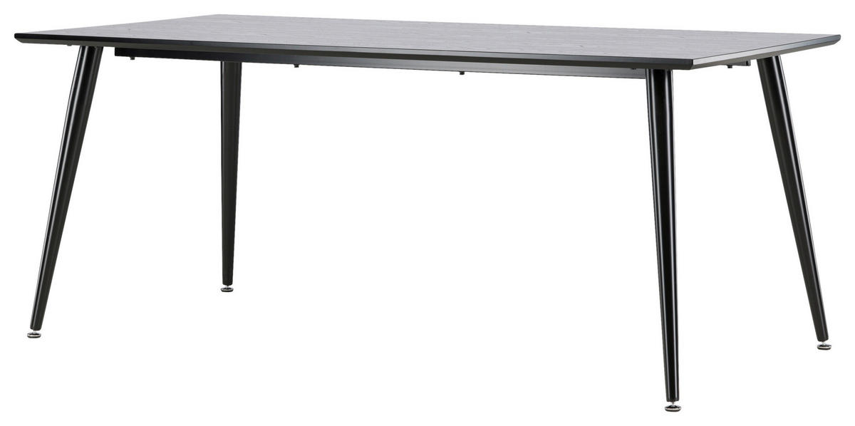 ESSTISCH in Metall, Holzwerkstoff 180/90/75 cm  - Schwarz, Design, Holzwerkstoff/Metall (180/90/75cm) - Livetastic