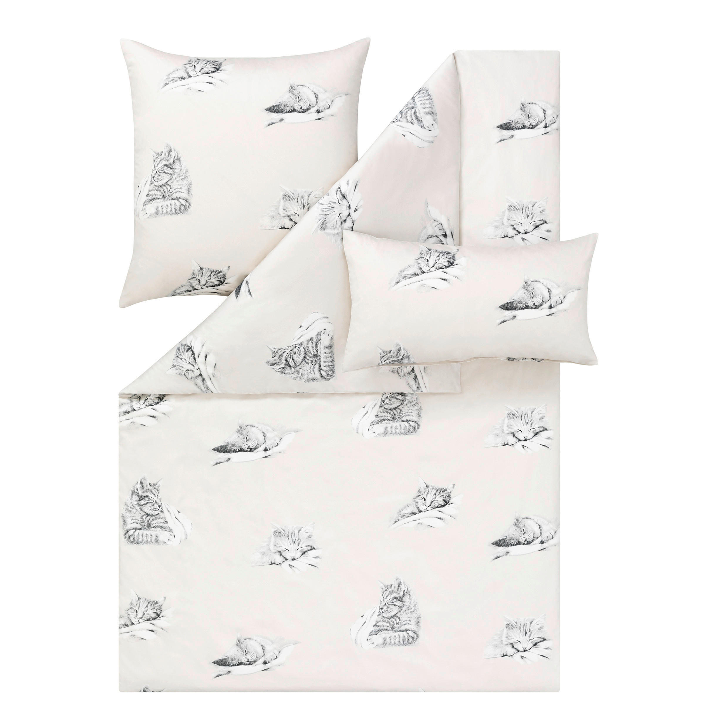 BETTWÄSCHE Atelier Makosatin 155/220 cm  - Creme, Design, Textil (155/220cm) - Estella