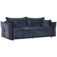 BOXSPRINGSOFA in Chenille Dunkelblau  - Schwarz/Dunkelblau, MODERN, Kunststoff/Textil (235/95/108cm) - Hom`in