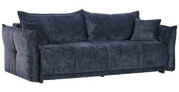 BOXSPRINGSOFA in Chenille Dunkelblau  - Schwarz/Dunkelblau, MODERN, Kunststoff/Textil (235/95/108cm) - Hom`in