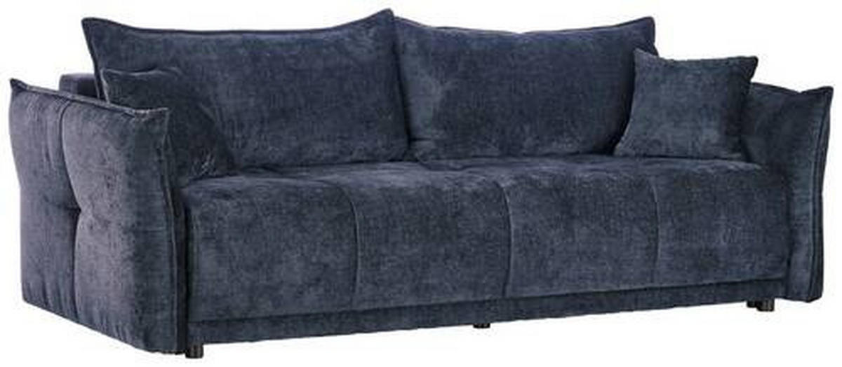 BOXSPRINGSOFA in Chenille Dunkelblau  - Schwarz/Dunkelblau, Modern, Kunststoff/Textil (235/95/108cm) - Hom`in