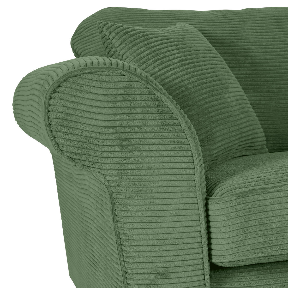 3-SITS SOFFA i manchester olivgrön  - olivgrön/mörkbrun, Klassisk, trä/textil (215/70/90cm) - MID.YOU