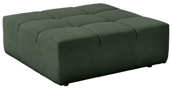 HOCKER Feincord Olivgrün  - Schwarz/Olivgrün, Design, Kunststoff/Textil (107/39/107cm) - Hom`in