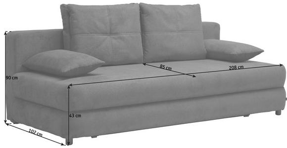 SCHLAFSOFA in Textil Rosa - Schwarz/Rosa, Design, Kunststoff/Textil (208/73-90/102cm) - Hom`in