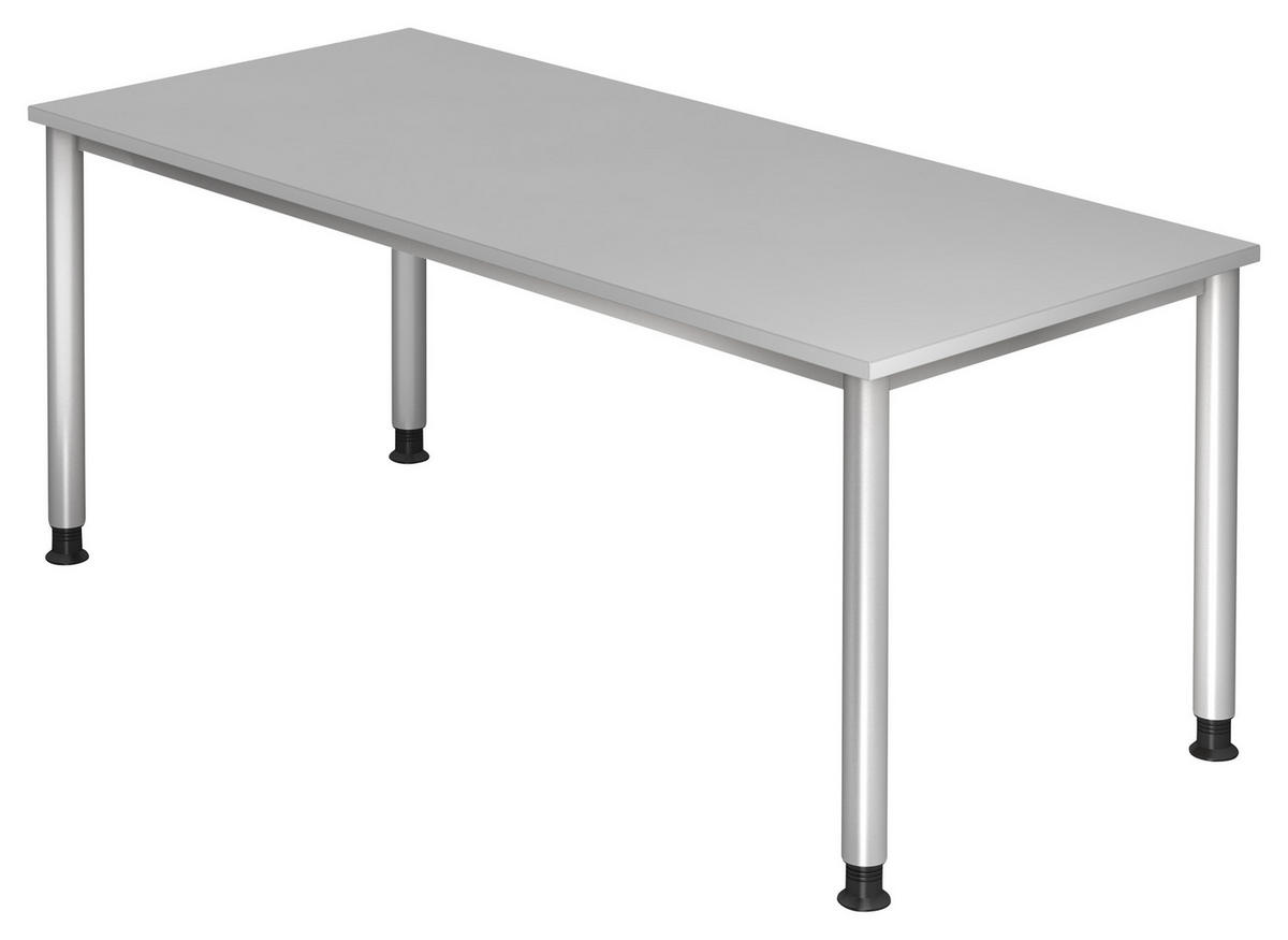 SCHREIBTISCH höhenverstellbar  - Silberfarben/Grau, KONVENTIONELL, Holzwerkstoff/Metall (180/80/68-76cm) - Venda
