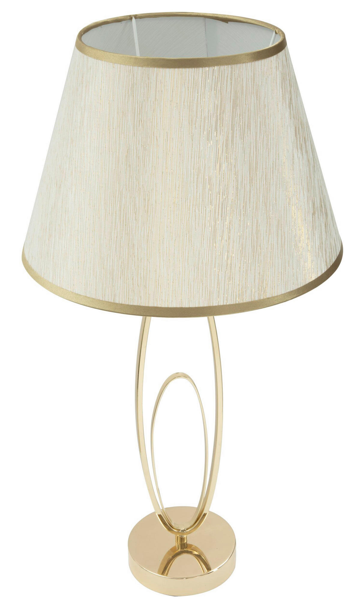 TISCHLEUCHTE 30/58 cm  - Goldfarben/Creme, Trend, Textil/Metall (30/58cm) - Mauro Ferretti