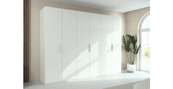 DREHTÜRENSCHRANK 301/223/61 cm,  in Weiß, 6-türig  - Weiß, Basics, Holzwerkstoff/Metall (301/223/61cm) - Novel