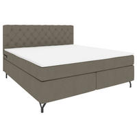 BOXSPRINGBETT 180/200 cm  in Graubraun  - Graubraun/Schwarz, KONVENTIONELL, Textil/Metall (180/200cm) - Boxxx