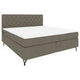 BOXSPRINGBETT 180/200 cm  in Graubraun  - Graubraun/Schwarz, KONVENTIONELL, Textil/Metall (180/200cm) - Carryhome