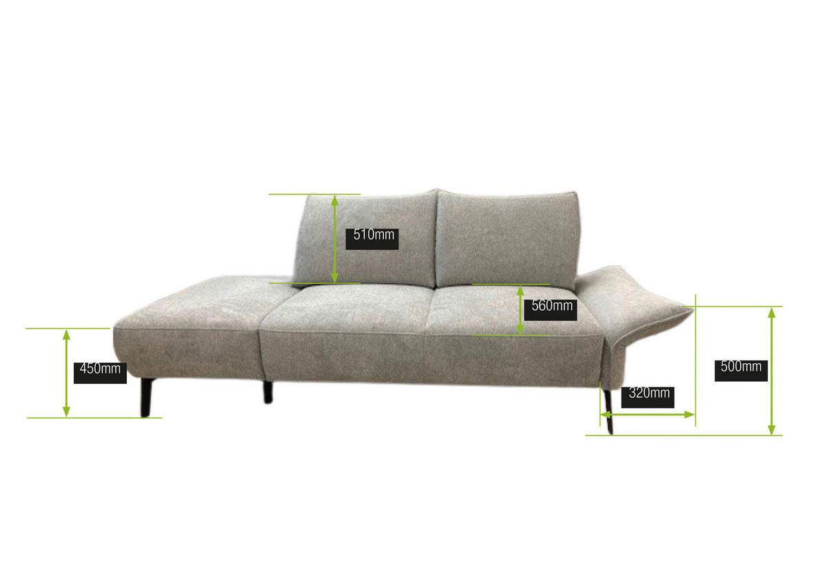 RÉCAMIERE Senfgelb Chenille  - Senfgelb/Schwarz, KONVENTIONELL, Textil/Metall (206/90/92cm) - Elegando