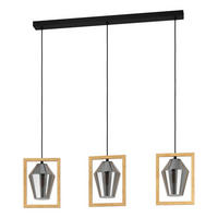 HÄNGLAMPA Viglioni 106/16,5/110 cm  - brun/svart, Design, metall/trä (106/16,5/110cm) - Eglo