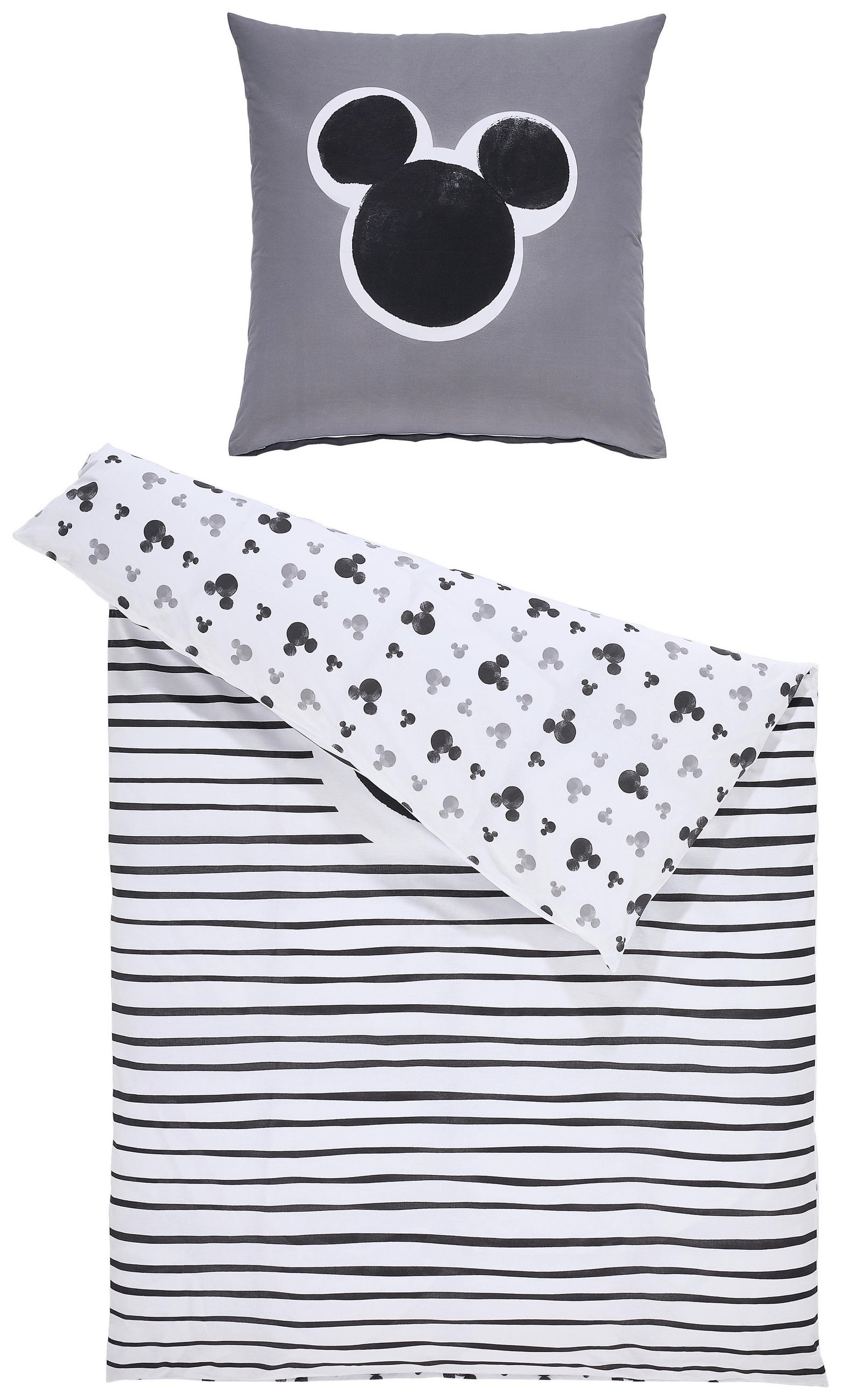 WENDEBETTWÄSCHE Renforcé 135/200 cm  - Schwarz/Weiß, Textil (135/200cm) - Disney