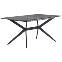 ESSTISCH Grau, Schwarz rechteckig  ausziehbar  - Schwarz/Grau, MODERN, Holzwerkstoff/Metall (160/90/75cm) - MID.YOU