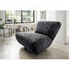 XXL-SESSEL in Struktur Schwarz  - Schwarz, Trend, Textil/Metall (95/77/94cm) - Livetastic