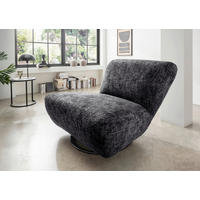 XXL-SESSEL in Struktur Schwarz  - Schwarz, Trend, Textil/Metall (95/77/94cm) - Livetastic