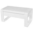 COUCHTISCH 115/60/45-71 cm rechteckig Weiß Hochglanz  - Weiß Hochglanz/Weiß, Design, Holzwerkstoff/Metall (115/60/45-71cm) - Hom`in