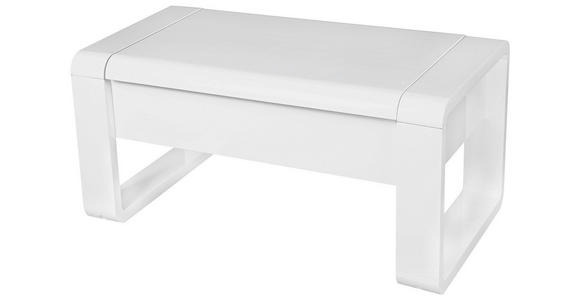 COUCHTISCH 115/60/45-71 cm rechteckig Weiß Hochglanz - Weiß Hochglanz/Weiß, Design, Holzwerkstoff/Metall (115/60/45-71cm) - Hom`in