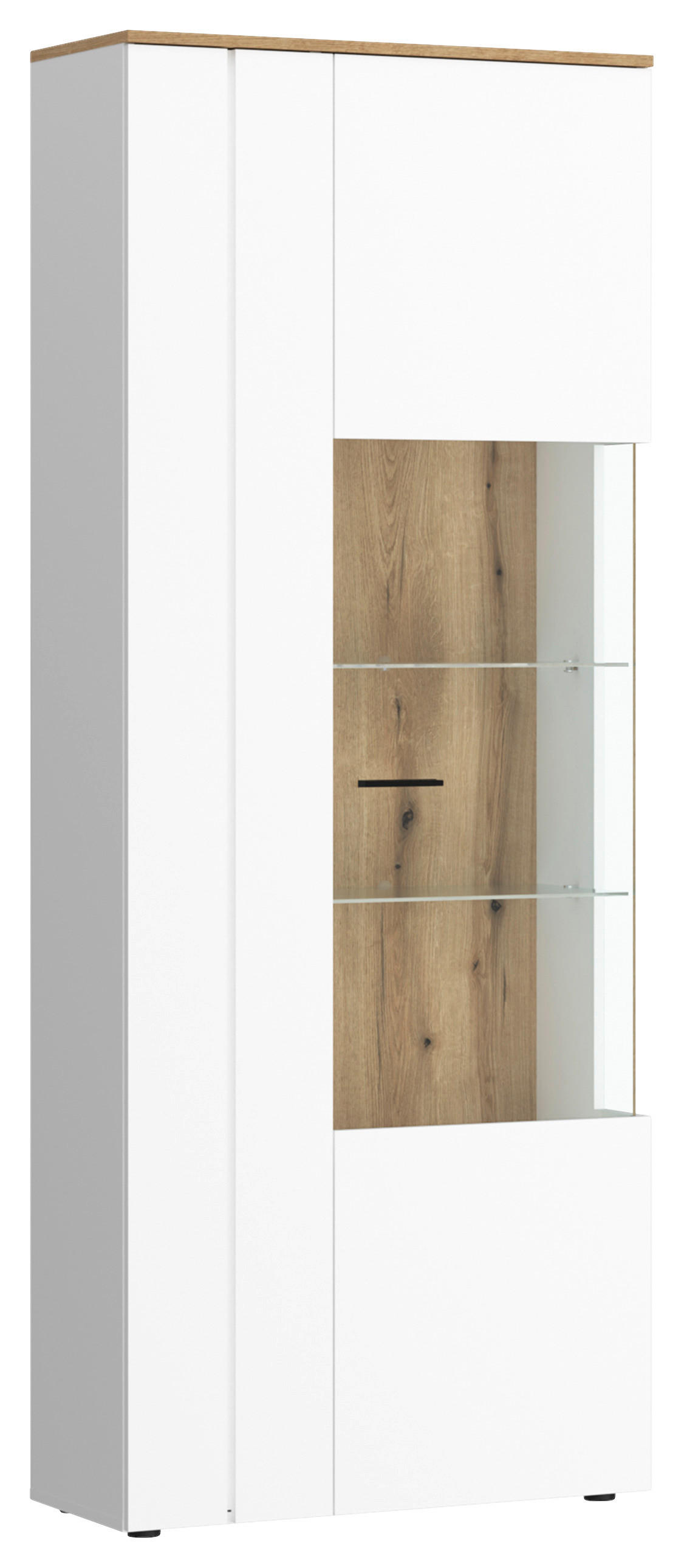 Vitrine Dalano Weiß/eichefarben B: 77,7 Cm