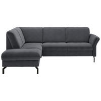 ECKSOFA in Flachgewebe Anthrazit  190/241 cm  - Anthrazit/Schwarz, KONVENTIONELL, Textil/Metall (190/241cm) - Beldomo Comfort