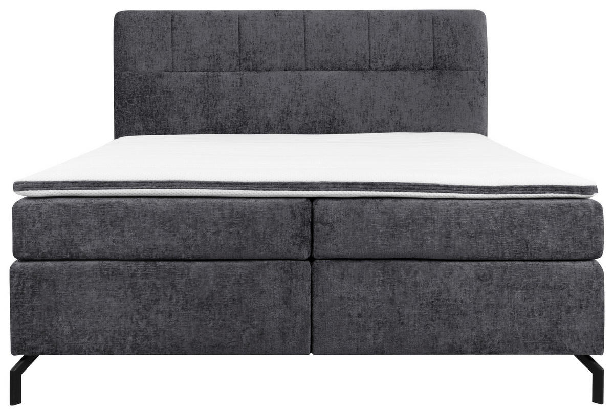 BOXSPRINGBETT 180/200 cm  in Anthrazit  - Anthrazit/Schwarz, Design, Textil/Metall (180/200cm) - Esposa