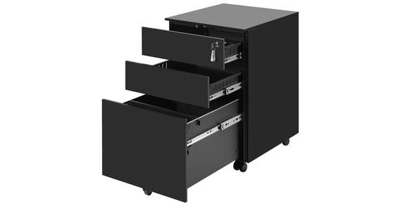 ROLLCONTAINER 39/60/45 cm  - Schwarz, KONVENTIONELL, Kunststoff/Metall (39/60/45cm) - Novel