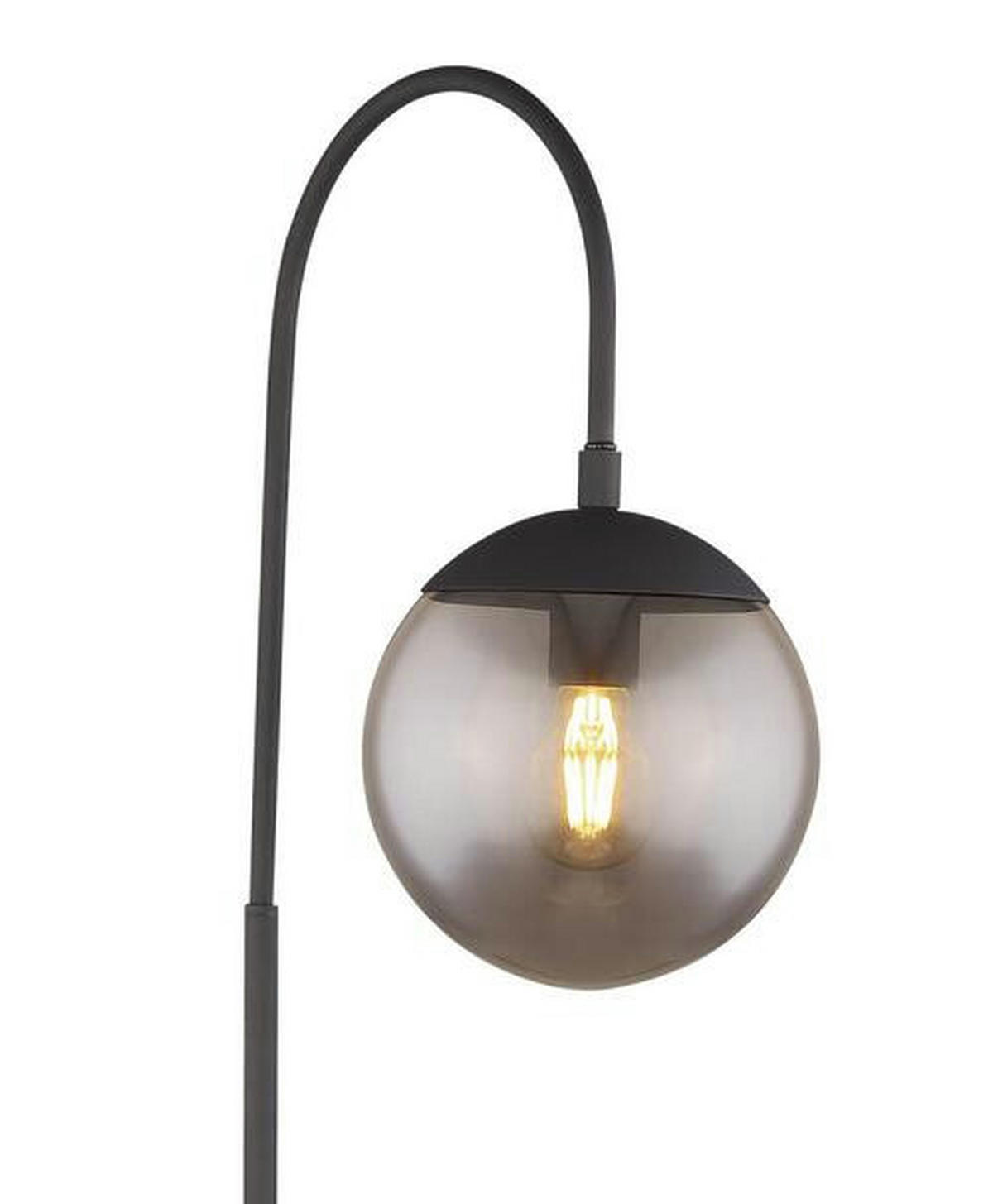 BOGENLEUCHTE 39/25/150 cm    - Schwarz, Design, Glas/Metall (39/25/150cm) - Globo