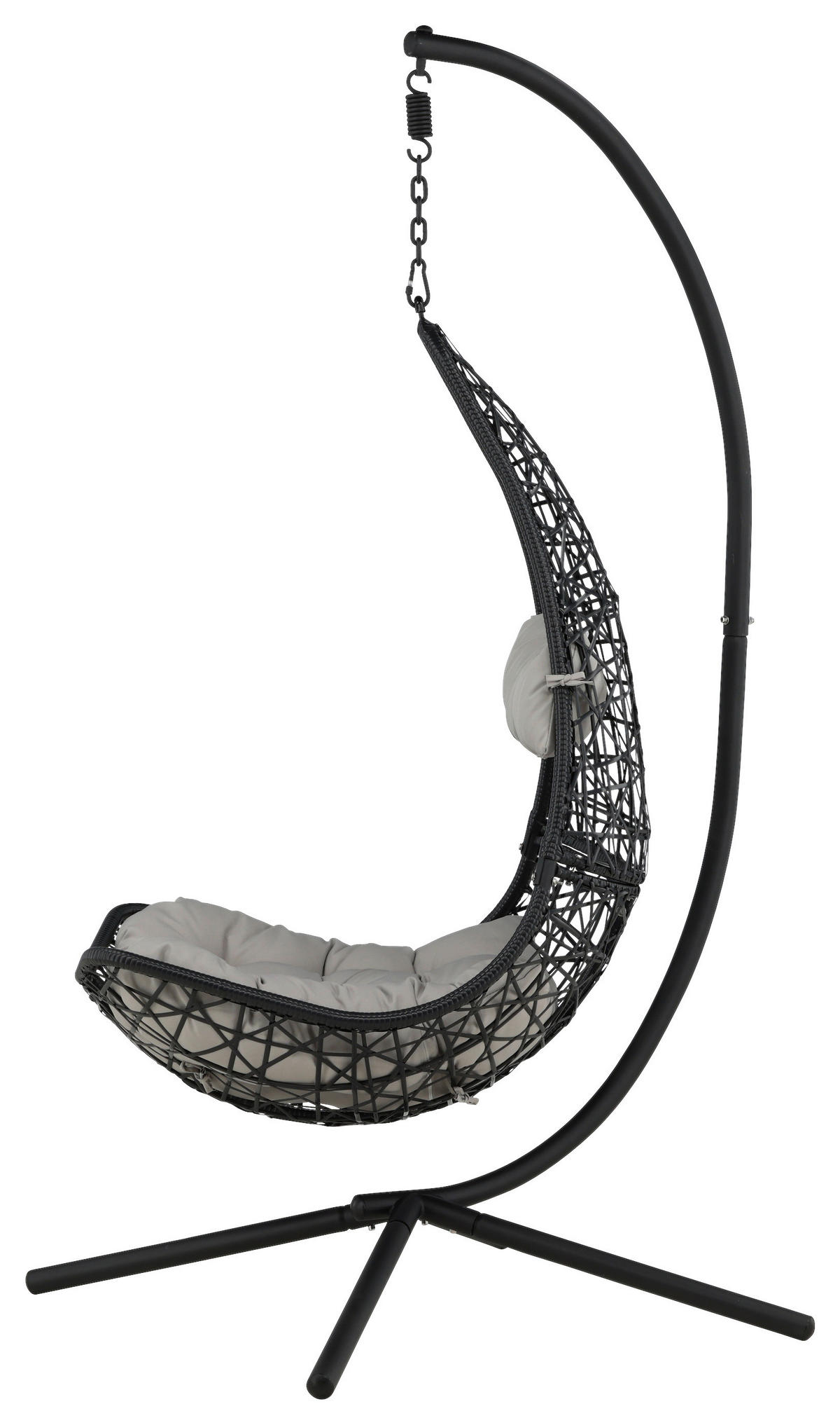 HÄNGFÅTÖLJ   132/205/130 cm  - grå/svart, Klassisk, plast (132/205/130cm) - Gardenson