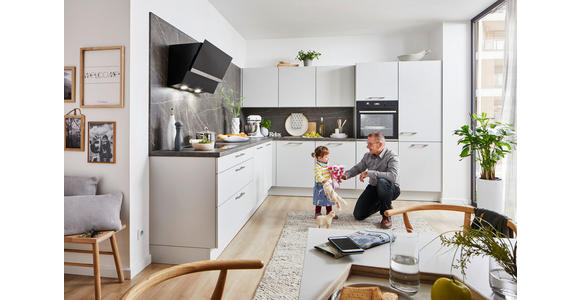 EINBAUKÜCHE   - Grau, Design, Holzwerkstoff - Novel