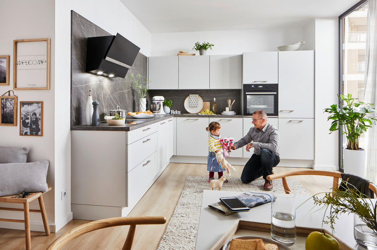 EINBAUKÜCHE   - Grau, Design, Holzwerkstoff - Novel