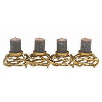 ADVENTSKERZENHALTER - Goldfarben, KONVENTIONELL, Metall (61/9/10cm)
