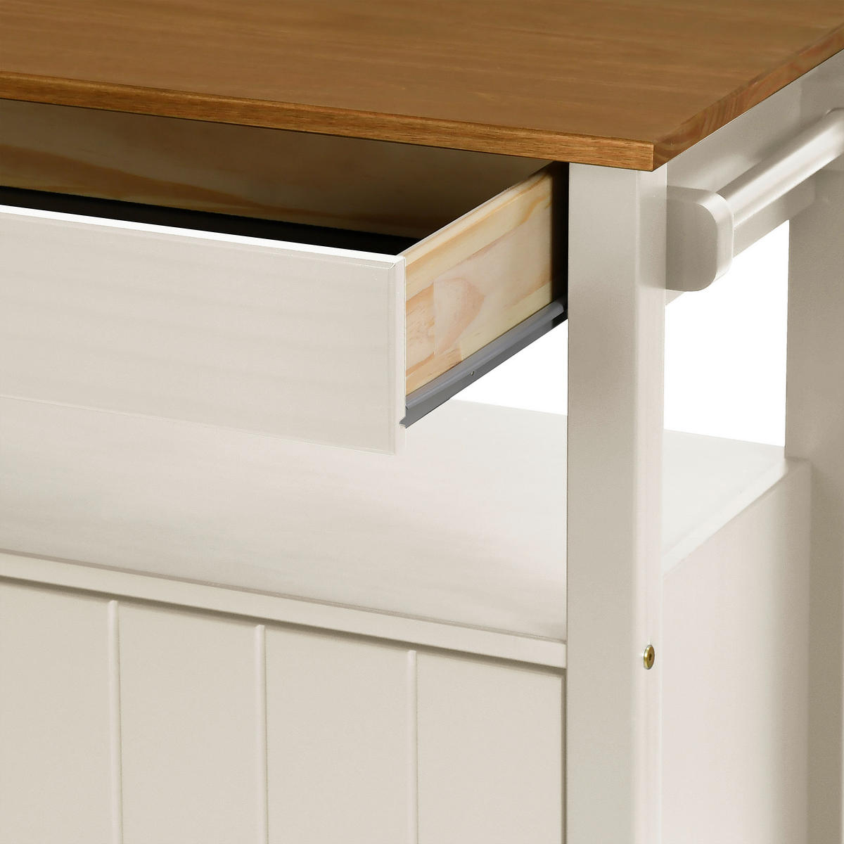 SERVIERWAGEN Pinie massiv Braun, Beige  - Beige/Gelb, MODERN, Holz/Kunststoff (85/90,6/40cm) - Livetastic