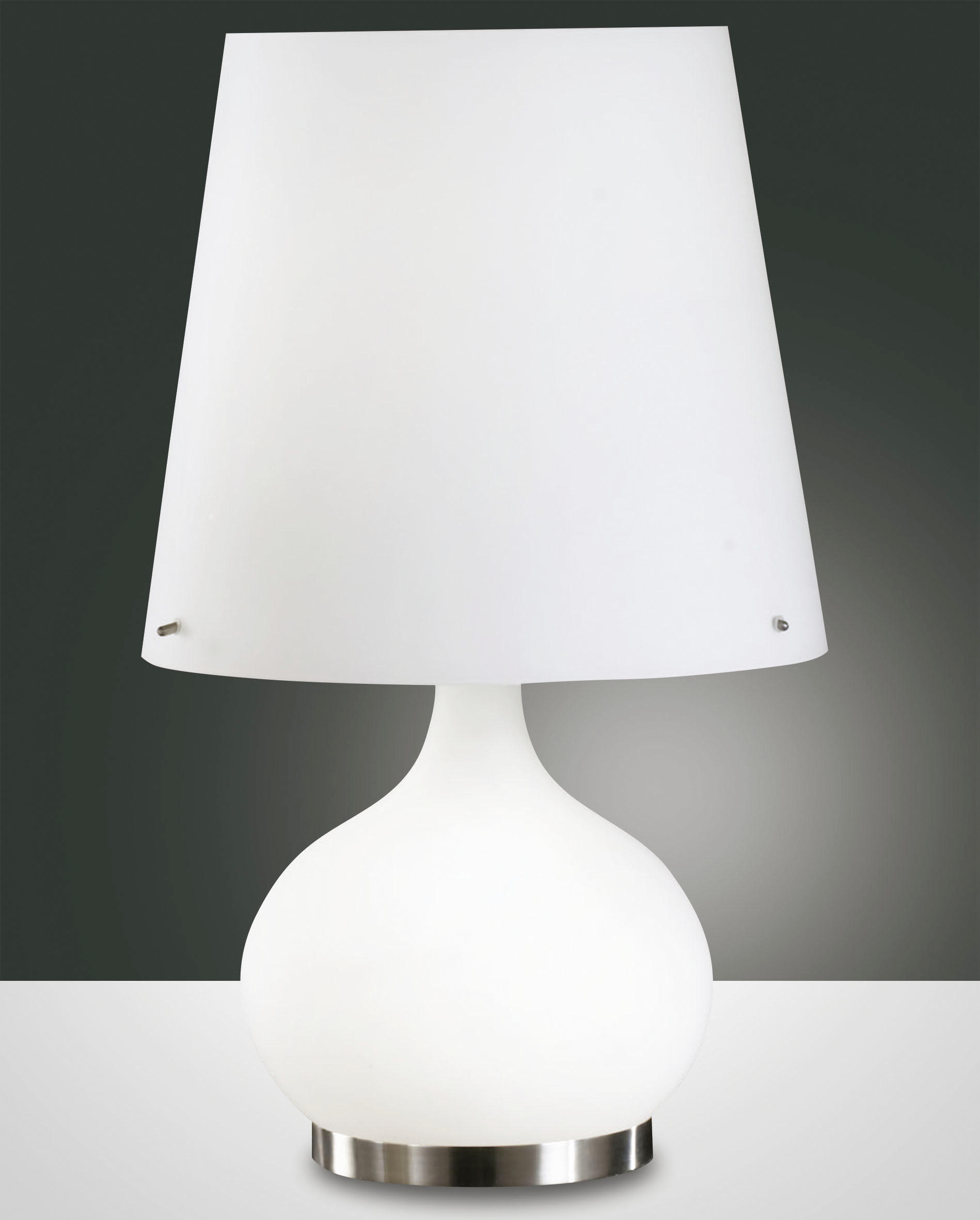 Thumbnail - Fabas Luce Tischleuchte Ade, Weiß, Glas, 58 cm, ISO 9001, getrennt schaltbar, Lampen & Leuchten, Innenbeleuchtung, Tisch...