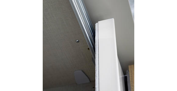SCHWEBETÜRENSCHRANK in Weiß - Chromfarben/Weiß, KONVENTIONELL, Glas/Holzwerkstoff (361/235/68cm) - Novel