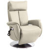 RELAXSESSEL in Leder Weiss  - Weiss/Edelstahlfarben, Konventionell, Leder/Metall (78/110/81cm) - Cantus