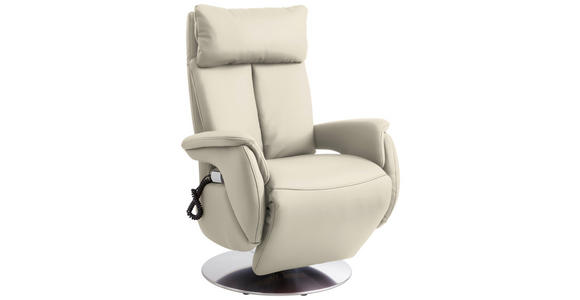 RELAXSESSEL in Leder Weiß - Edelstahlfarben/Weiß, KONVENTIONELL, Leder/Metall (78/110/81cm) - Cantus
